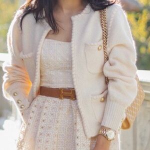 J. Crew Odette sweater with  gold buttons